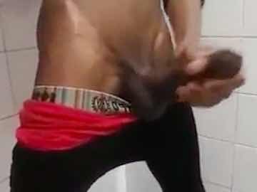 Skinny Black Dude Massive Uncut Dick In Shower